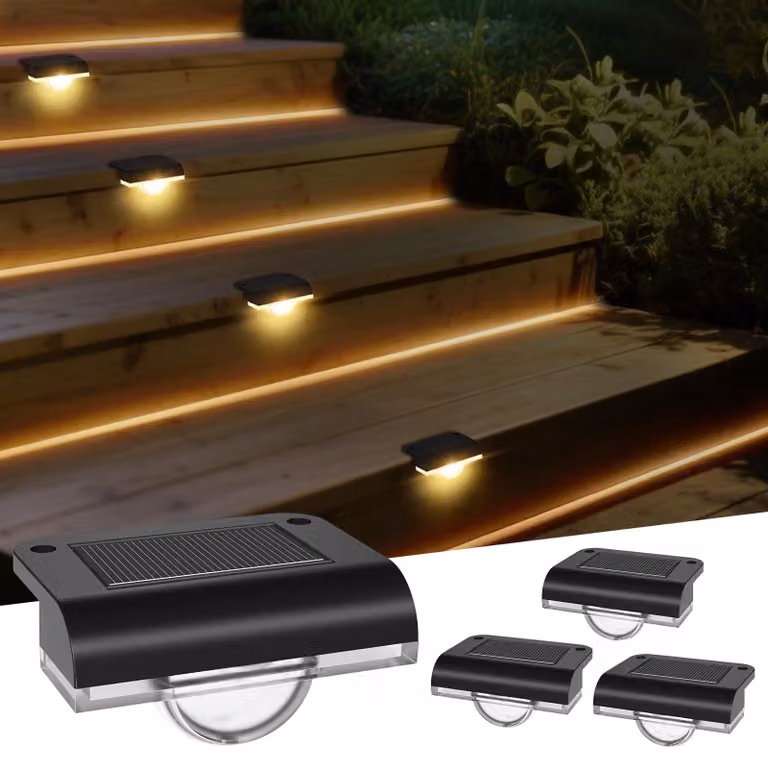 Illuminazione solare per esterni - 4 luci LED bianco caldo - Impermeabile