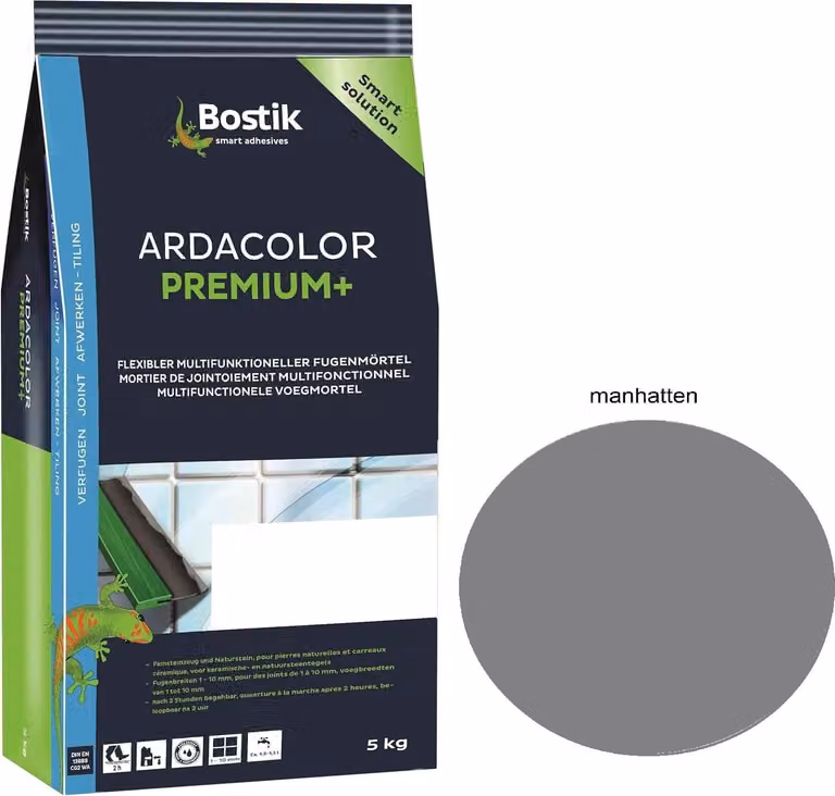 Bostik Ardacolor Premium grout plus 5kg stucco per piastrelle in pietra naturale manhatten