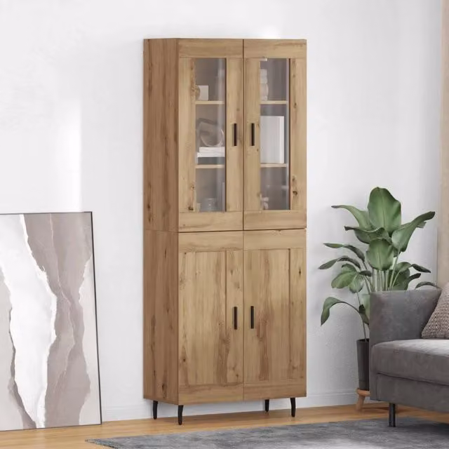 Credenza 2 pz Rovere artigianale 69,5 x 34 x 180 cm 3416016