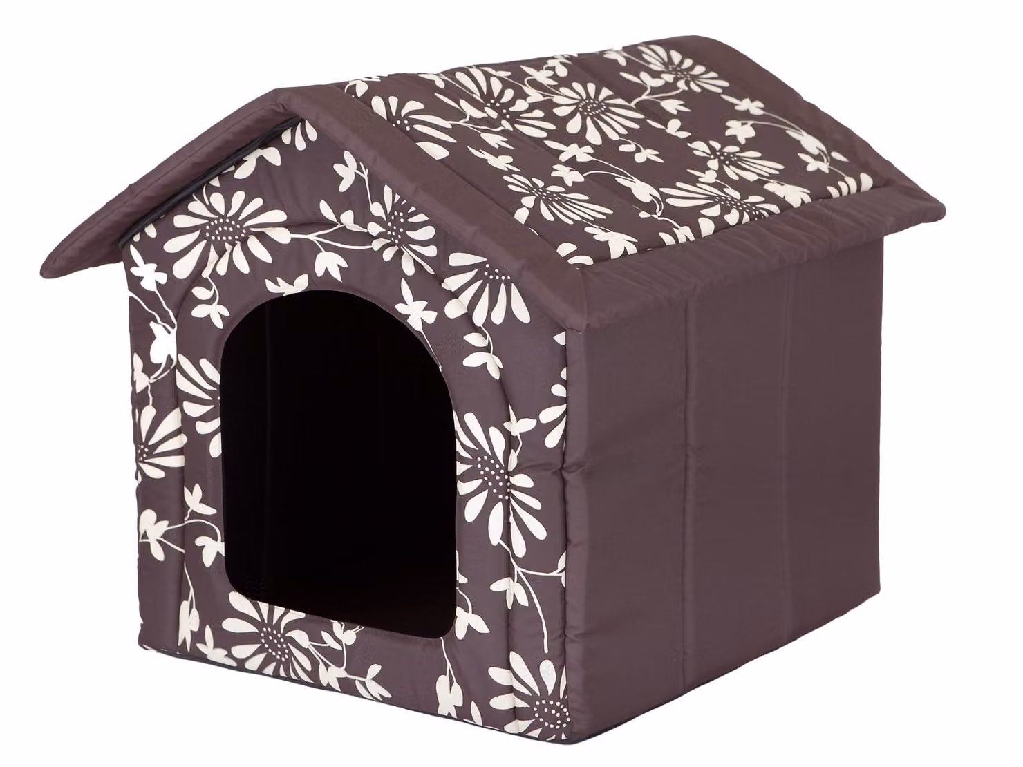 Cuccia per cani, cuccia per cani, letto per cani, casa per gatti, grotta media M - 44 x 38 cm a fiori marroni