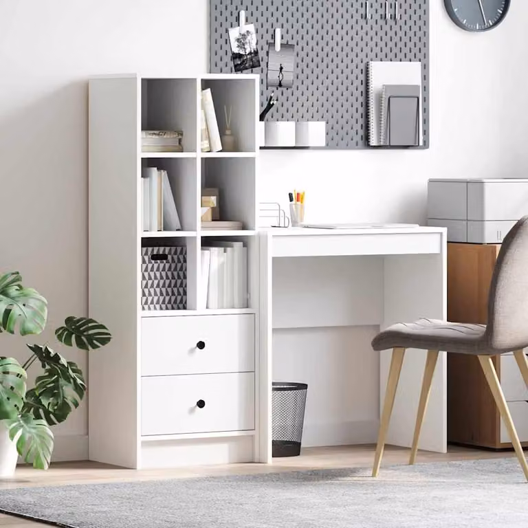 Maison Exclusive - Scrivania con cassetto 2 pcs Bianco