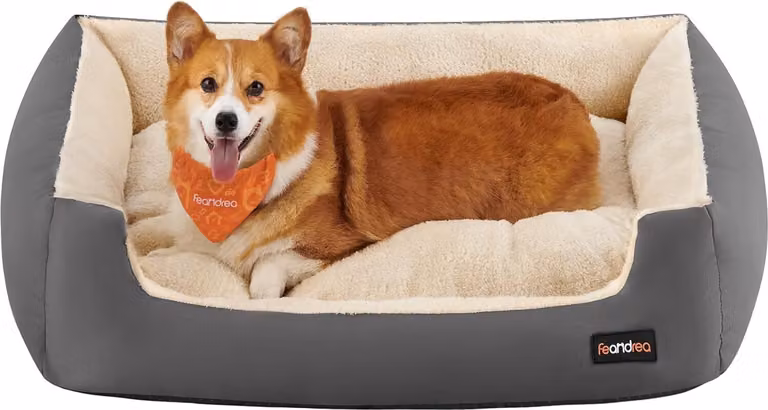 Cuccia per cani FEANDREA, cuscino reversibile, 80 x 65 x 20 cm, grigio scuro