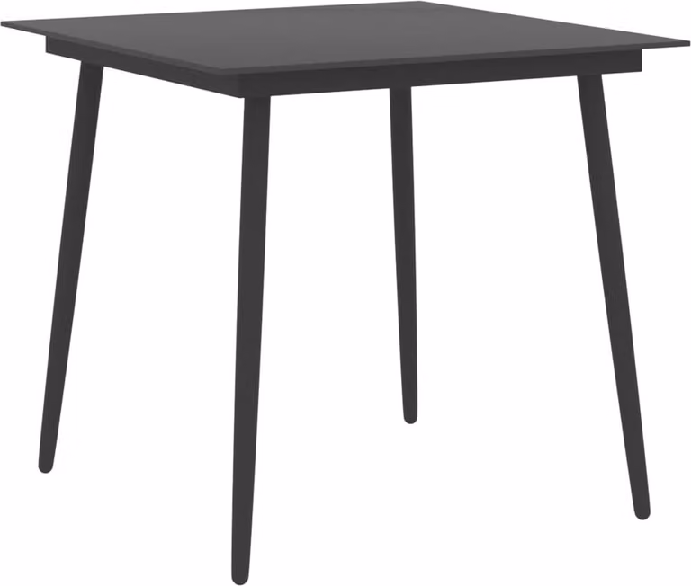 Maison Exclusive - Tavolo da pranzo da giardino nero 80x80x74 cm in acciaio e vetro