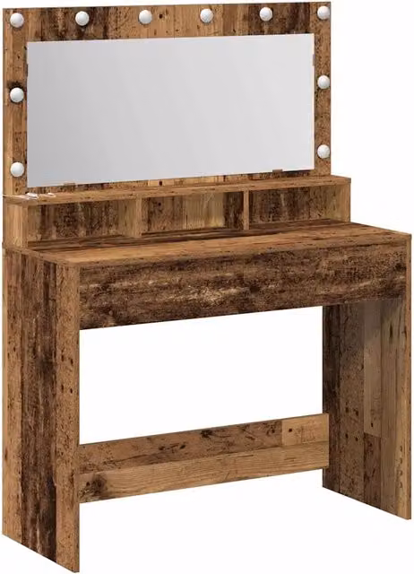 Toeletta DESIGN IN con specchio Hollywood LED in legno marrone L: 100 cm, P: 41 cm, H: 135 cm – 1