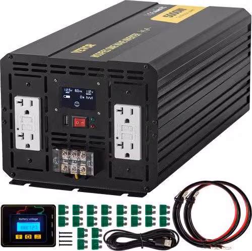Inverter di potenza Inverter a onda sinusoidale modificata 5000 W da 12 V CC a 110 V CA LCD