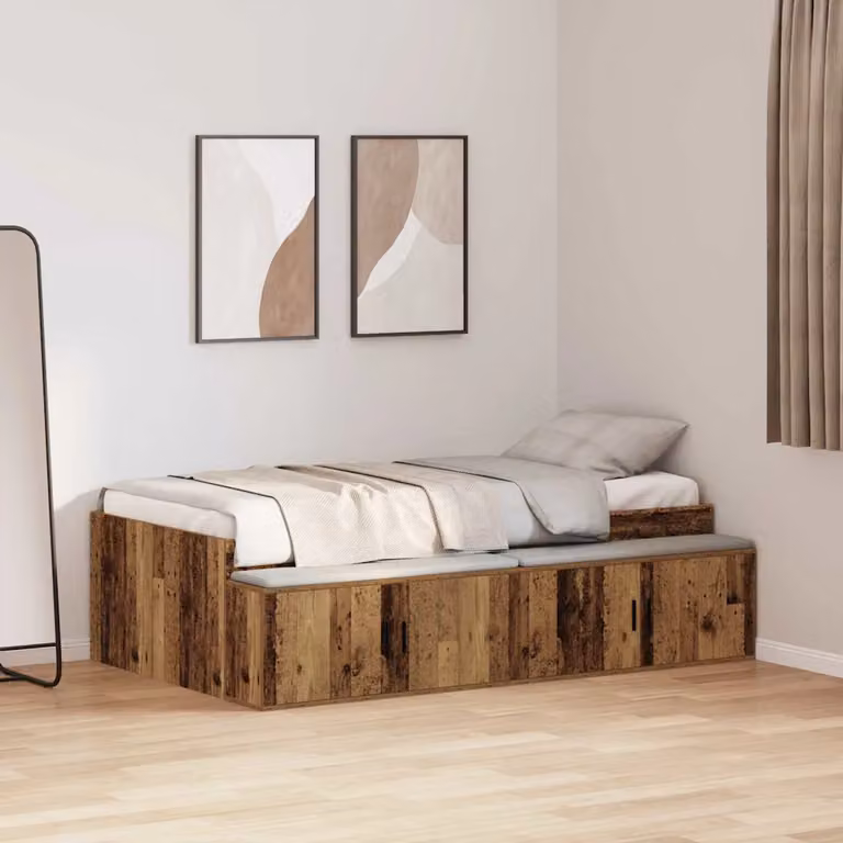 Struttura del letto con cassetto vidaXL in legno color marrone, L 90 x P 200 cm