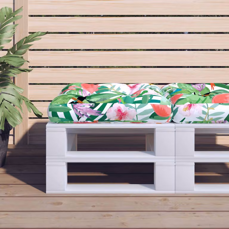 vidaXL Cuscino per Pallet Multicolore in Poliestere Idrorepellente e Traspirante L/P/H: 58 x 58 x 10 cm