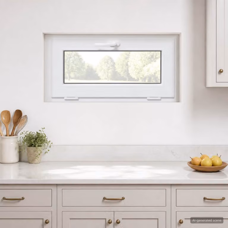 Finestra per seminterrato monoblocco vidaXL in plastica bianca e trasparente L: 85,0 cm, H: 40,0 cm