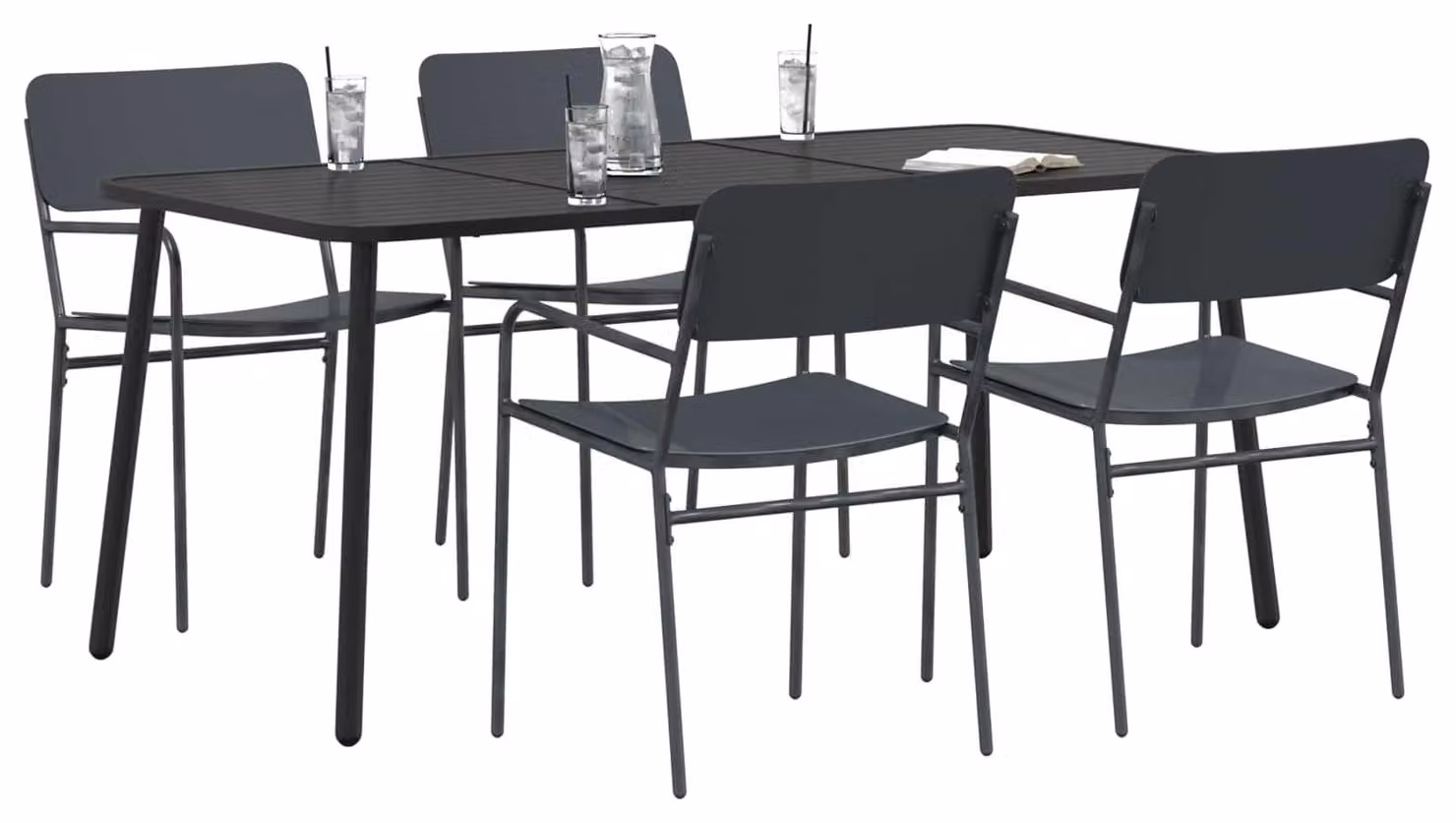 Set di 5 elementi in acciaio antracite