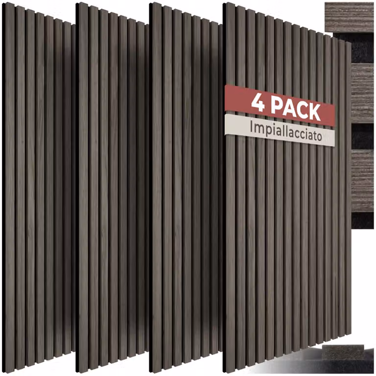Pannelli acustici Sonic Wall II tectake effetto legno rovere grigio in MDF