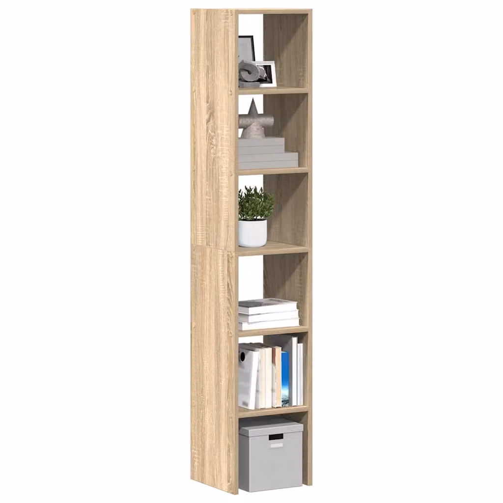 Set di 2 librerie impilabili vidaXL in MDF color rovere sonoma, con pannello posteriore, L/P/H: 30 x 30 x 80 cm
