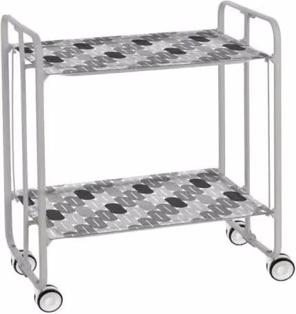 Carrello da cucina pieghevole Don Hierro grigio con 2 ripiani e ruote L/P/H: 72,0 x 43,0 x 66,0 cm – 1