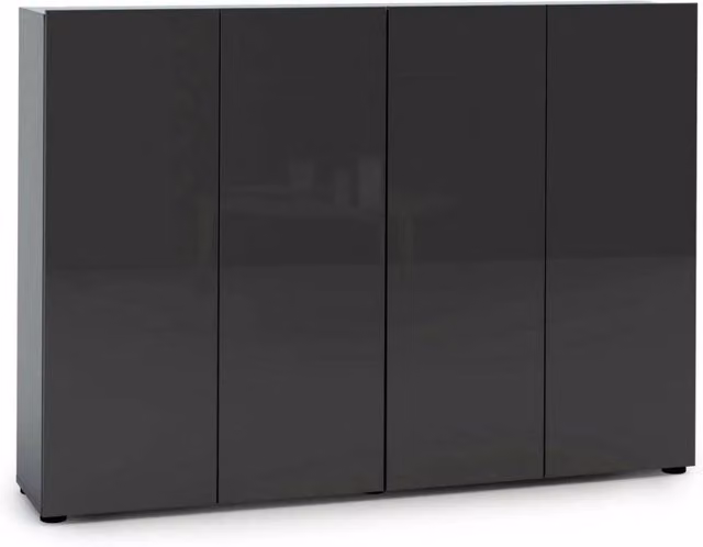 Scarpiera Doda, Mobile portascarpe, Armadio da ingresso multiuso, Mobiletto per calzature, Made in Italy, 160x34h115 cm, Antracite