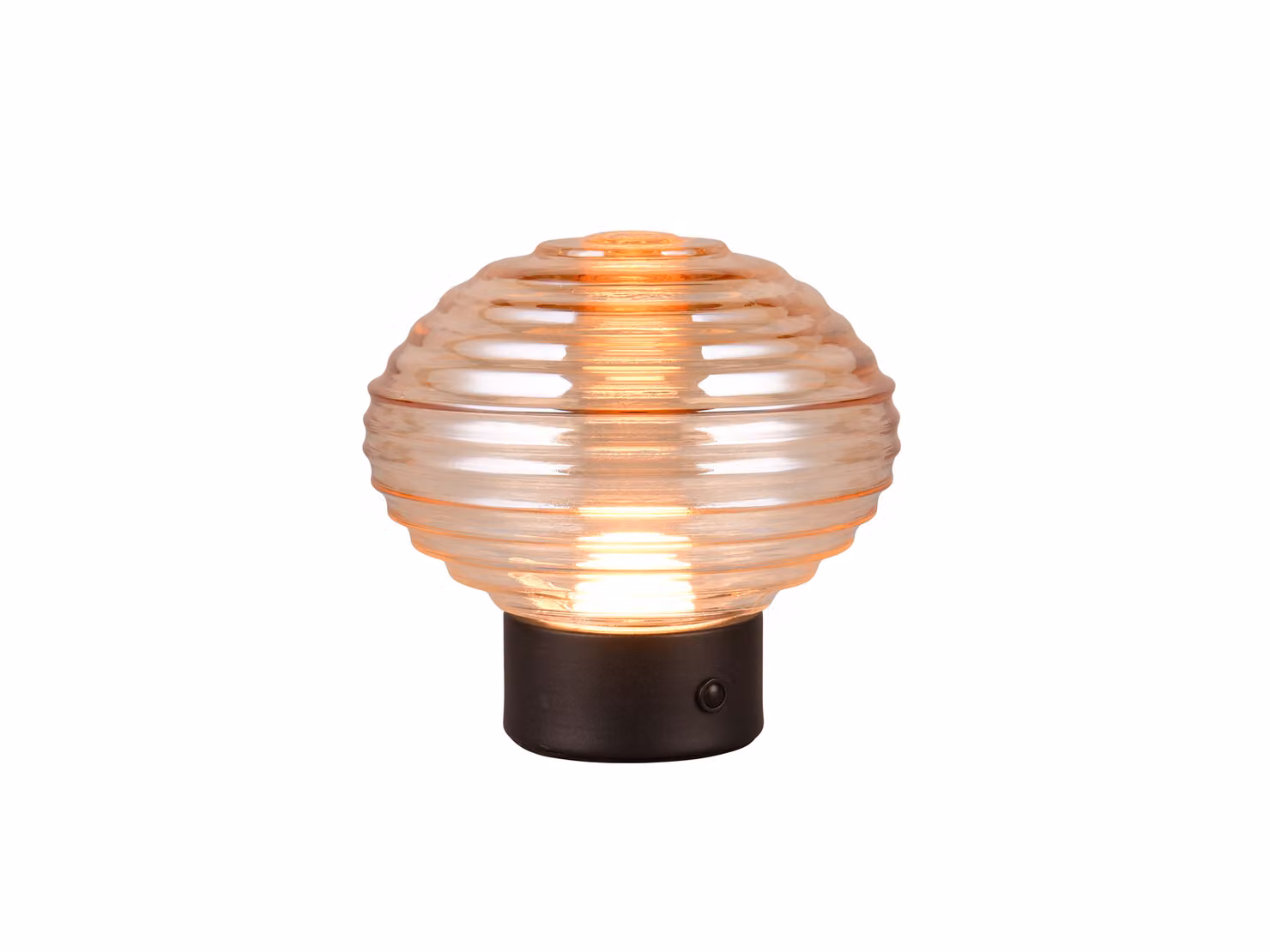 Lampada da tavolo a LED Earl, nero e ambra, 2 W, bianco caldo, 100 lm, vetro, dimensioni: 14,5 x 15,5 x 15,5 cm, IP20, RL