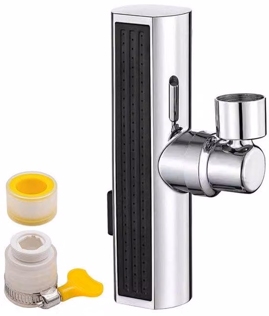 Rubinetto da cucina RVS con getto orientabile a 360 gradi - Rubinetto ad alta pressione da piano di lavoro con sistema a spruzzo.
