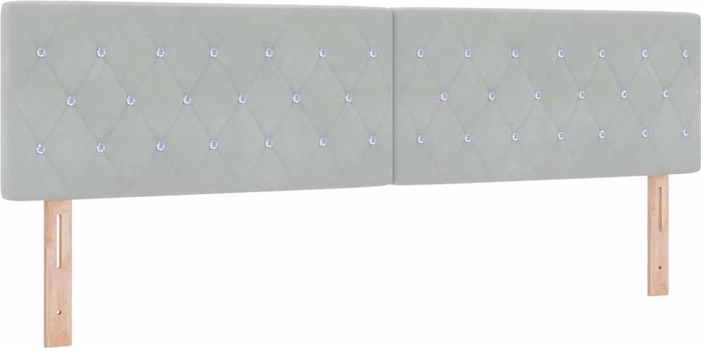 Testiera LED con strisce luminose LED Grigio chiaro 180 cm Velluto