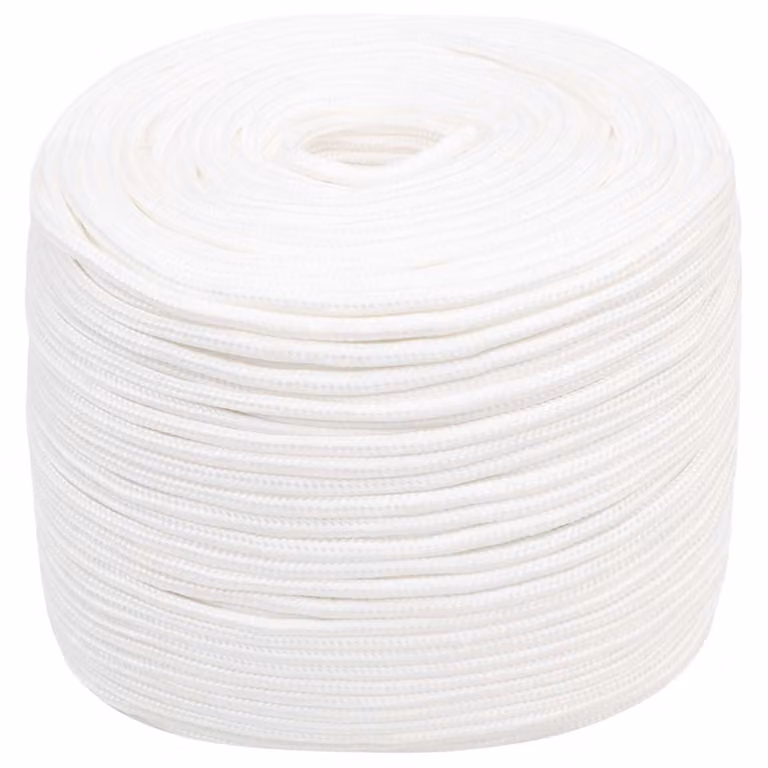 Corda multiuso vidaXL in plastica bianca, diametro 10 mm, lunghezza 500 m, carico massimo 646 kg