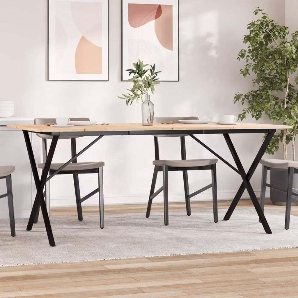 Maison Exclusive - Tavolo da Pranzo Telaio a X 180x90x75 cm Legno Pino e Acciaio