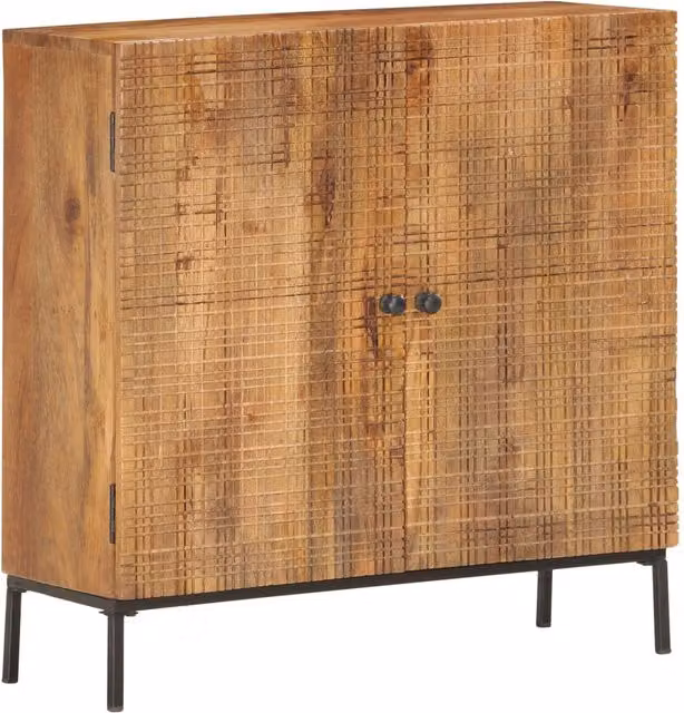 Credenza comò armadio mobile portaoggetti organizzatore cucina soggiorno 75 x 30 x 75 cm in legno massello di mango marrone 02_0029649