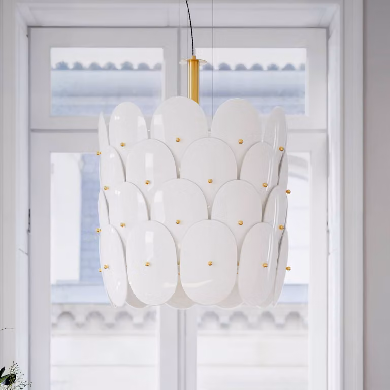 By Rydéns Lampada a sospensione Omlott, dimmerabile, Bianco / Opale, Soggiorno / Sala da pranzo, Vetro, Design, Lampada a sospensione