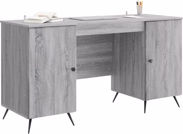 Scrivania | Tavolo da Ufficio Grigio Sonoma 142,5 x 50 x 75 cm Legno ingegnerizzato