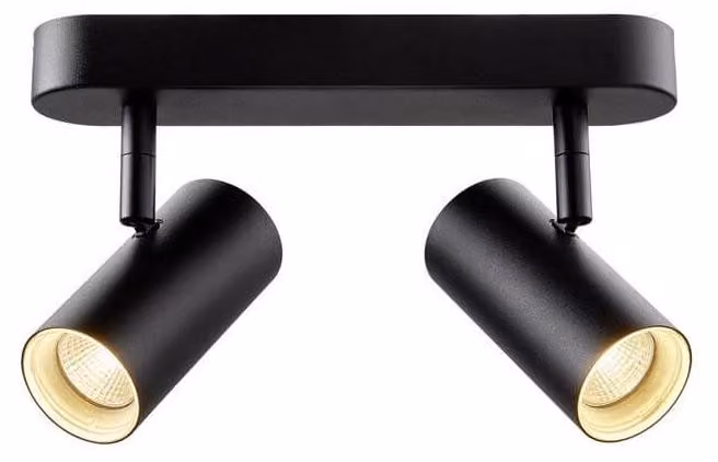 SLV NOBLO, plafoniera a parete e soffitto, doppia, rotonda, 2700K, 12W, FASE, 32°, nero 1008719