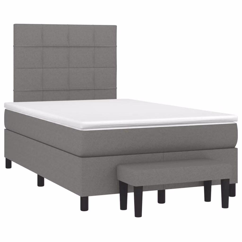 Maison Exclusive - Letto boxspring con materasso grigio scuro 120x190 cm Tessuto