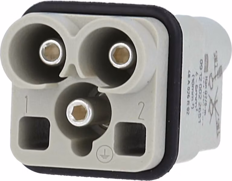 HARTING Han Q2/0 inserto maschio (M) connessione assiale a vite, 2 poli + PE 400 V, 40 A - 1 pezzo