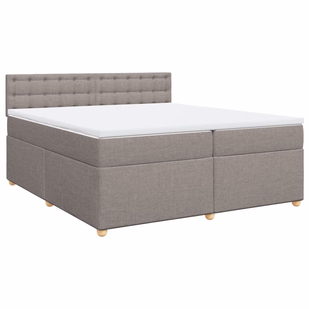 Letto a molle con materasso Taupe 200x200 cm in tessuto