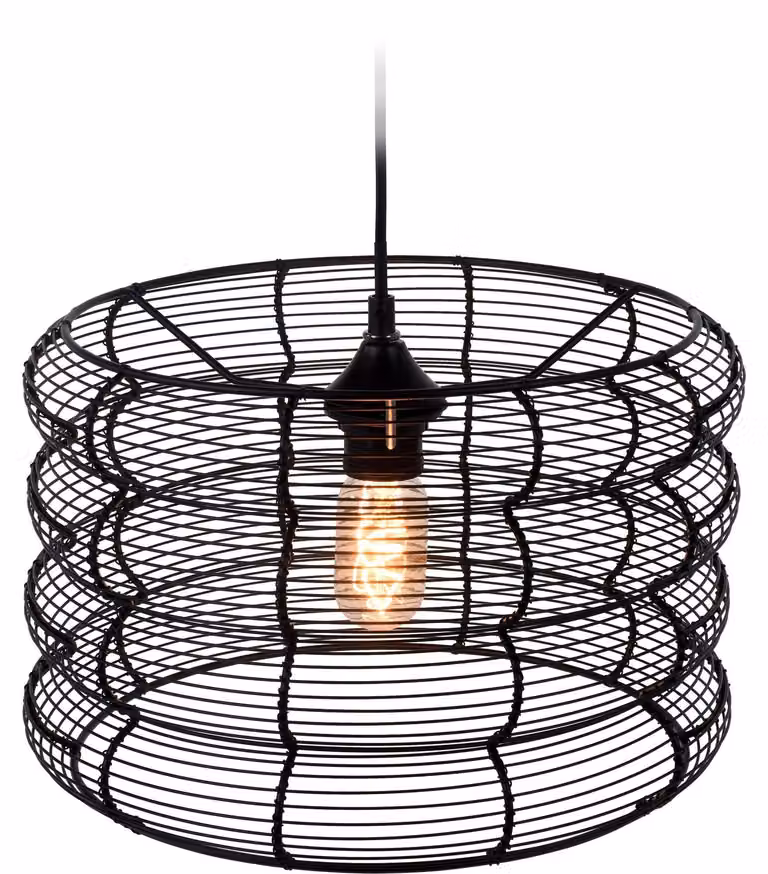 Plafoniera, rotonda, 34 cm, nero - Home Styling Collection