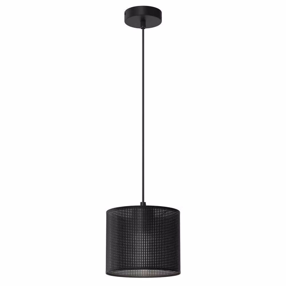 Lampada a sospensione con paralume in rete nera Ø18cm 1xE27 15W Luminex