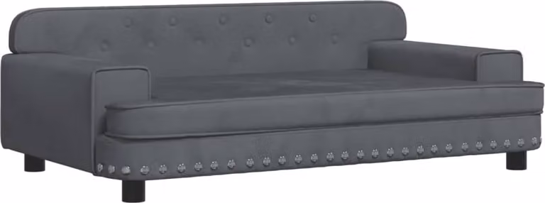 Lettino per Cani Grigio Scuro 90x53x30 cm in Velluto