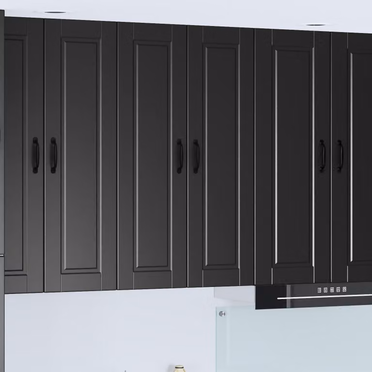 Armadietto a muro moderno vidaXL PORTO nero con ante a battente e ripiani interni L: 60 cm, P: 31 cm, H: 100 cm