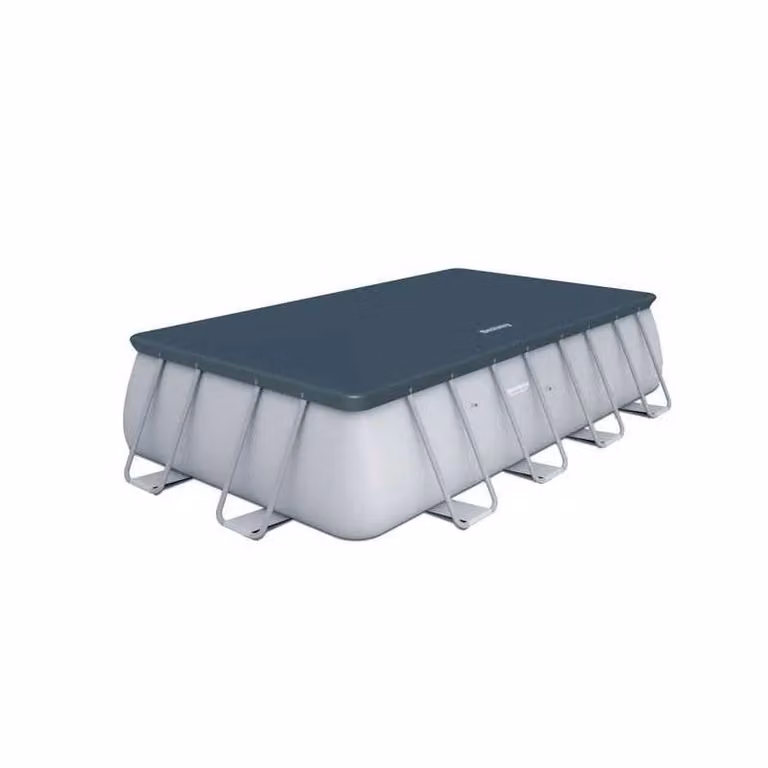 Telo Copertura per Piscina Rettangolare Bestway Steel in Plastica Blu e Grigio L: 956 cm x P: 488 cm