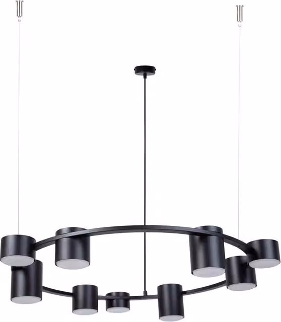 Lampadario nero moderno ad anello Ø72 9xGX53 KODO Sigma