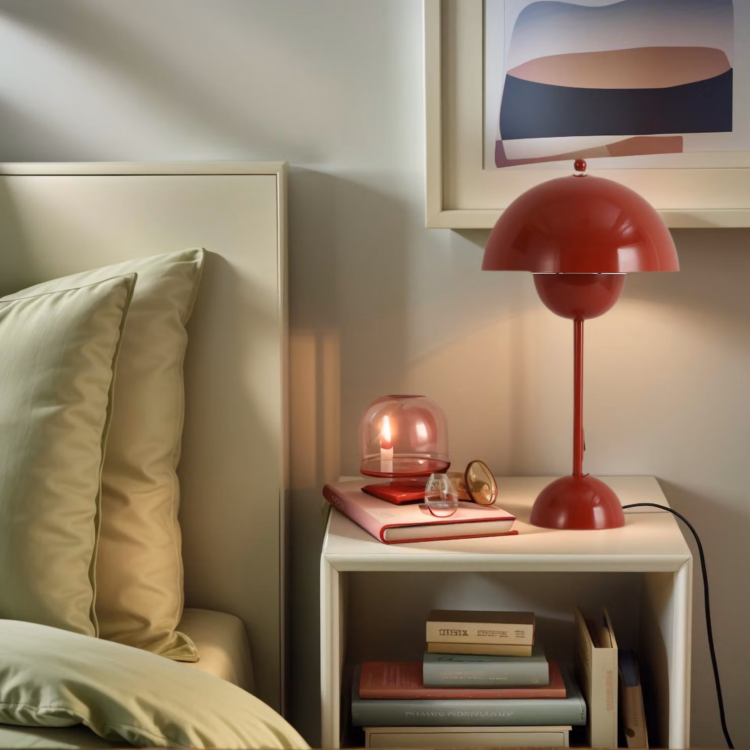 Lampada da tavolo per camera da letto, metallo rosso bordeaux, design Flowerdepot, Ideale per soggiorno, camera dei bambini, studio, ufficio E27