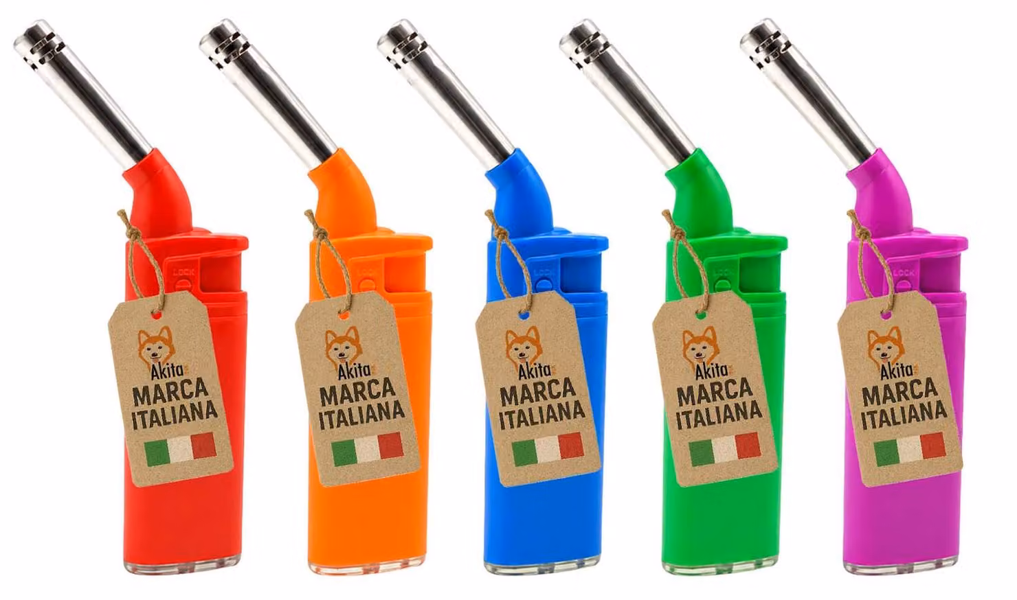 Akitaink Set 5 Accendigas Ricaricabili Beccuccio Inclinato