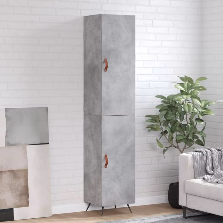 Credenza stile industriale vidaXL in legno e metallo grigio, L/P/H: 34,5 x 34 x 180 cm