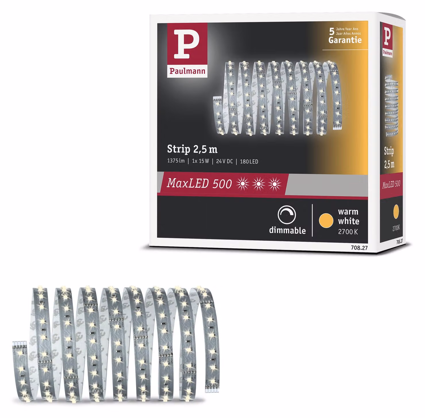 Paulmann MaxLED 500: Striscia LED, luce bianca calda, confezione singola