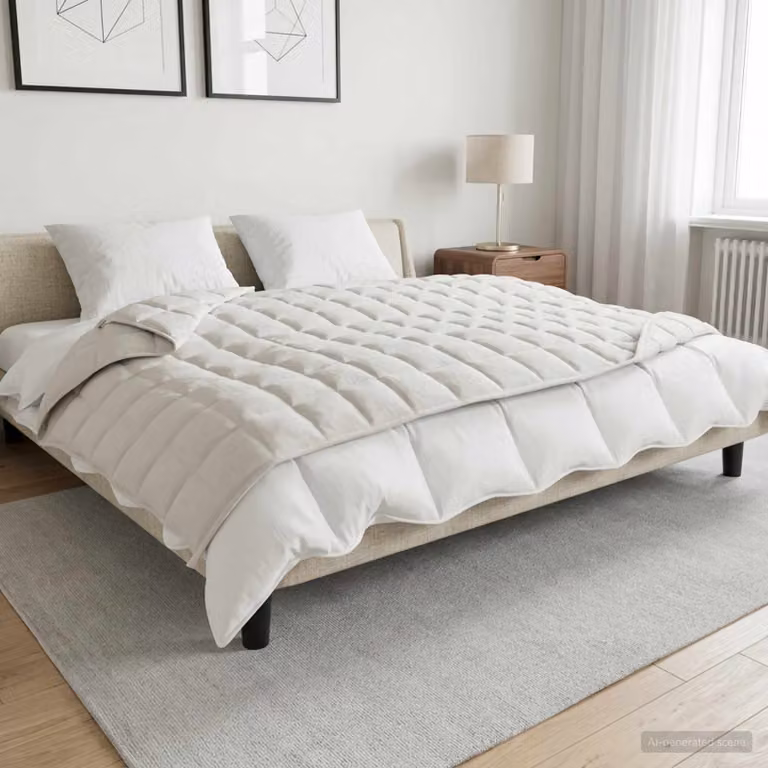 Coperta Ponderata vidaXL in Cotone Bianco, L: 155 cm, P: 220 cm, 7 kg