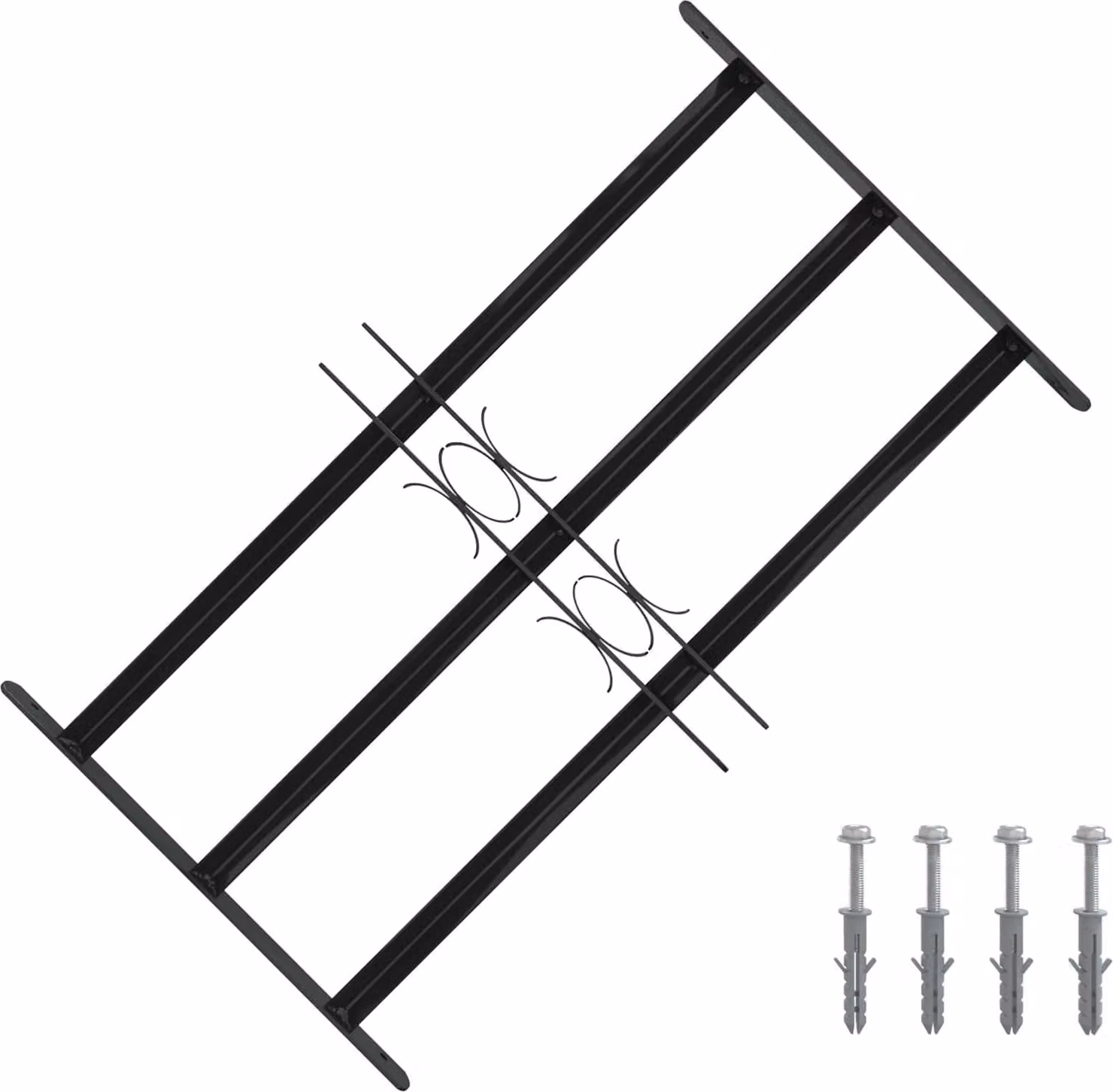 Griglia Finestra 75.5 x 45 cm Acciaio verniciato a polvere Nero