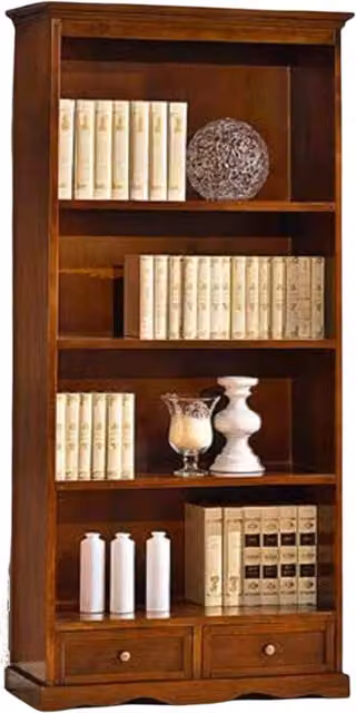 Libreria in legno stile arte povera color noce Mobili 2G L: 88 cm, P: 38 cm, H: 188 cm – 1