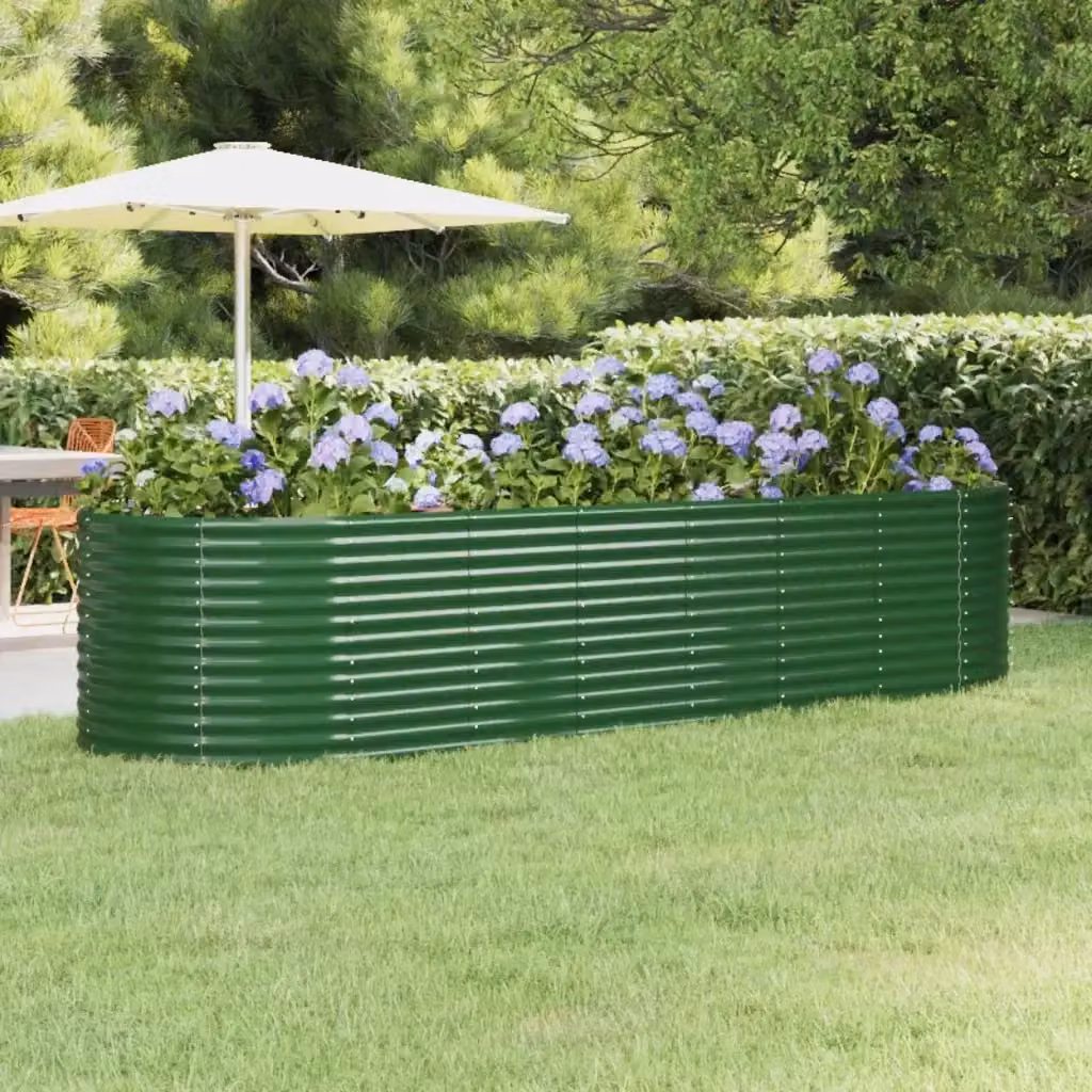 Letto da giardino rialzato DESIGN IN in acciaio zincato verde L: 322 cm, P: 100 cm, H: 68 cm – 2