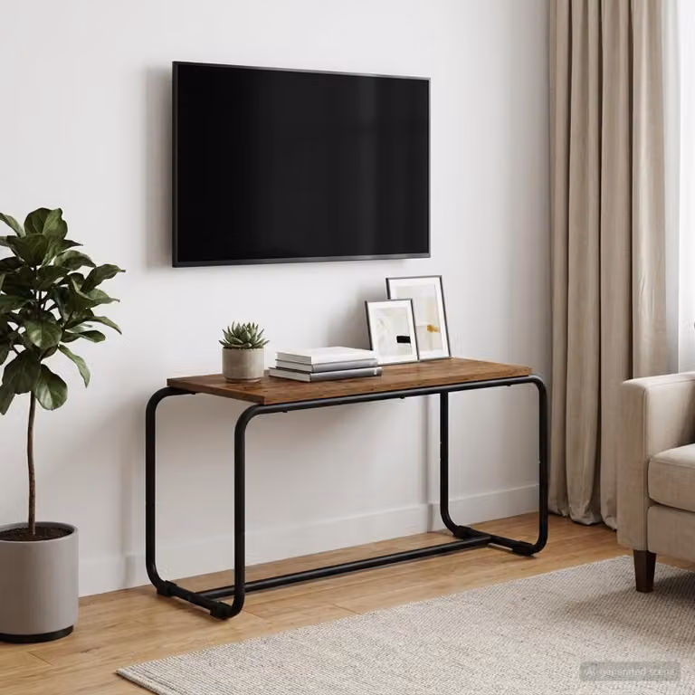 vidaXL Supporto TV in stile industriale color marrone con finitura opaca, L 80 cm x P 35,5 cm x H 42 cm