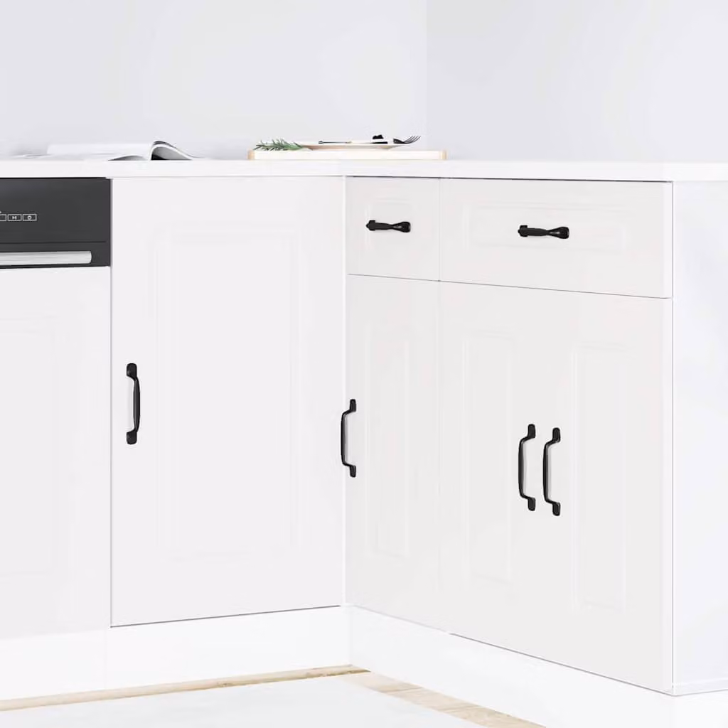 Base da cucina moderna vidaXL Kalmar Bianco in legno e MDF con ante a battente