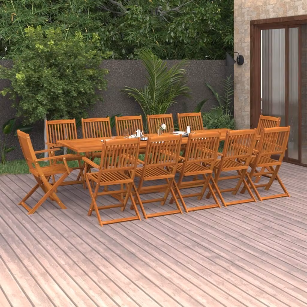 Maison Exclusive - Set da pranzo da giardino da 13 pezzi, 280x90x75 cm, legno massello di acacia