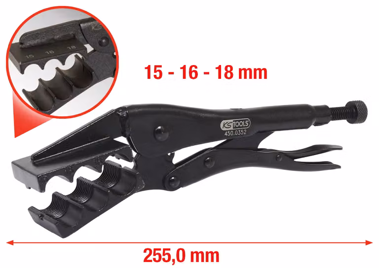 KS TOOLS Pinze speciali di serraggio Ø 15-18 mm - 450.0352