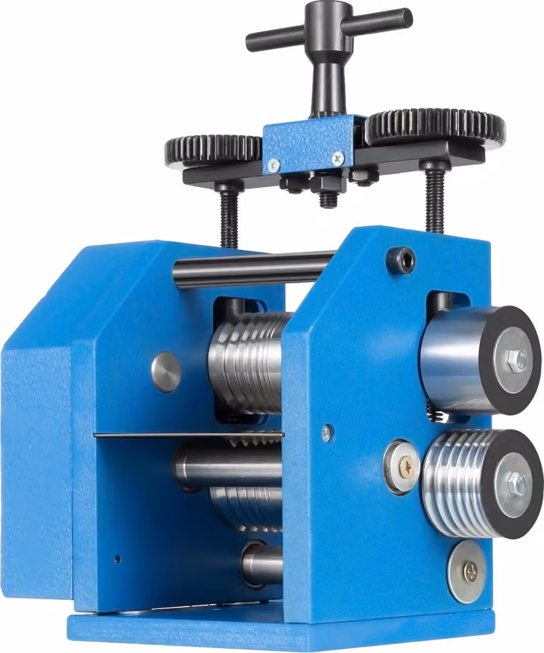 Laminatoio per gioielli, spessore regolabile, struttura resistente, blu