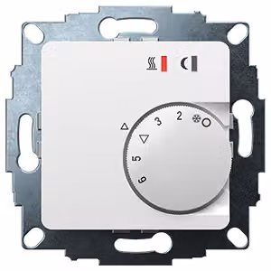 Regolatore ambiente da incasso Eberle UTE 2800, RAL 9016 lucido, 50x50, 5-30 °C, CA 230 V
