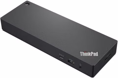 Lenovo Docking Station e Replicatore di Porte Thunderbolt 4 Cablato con USB-C, USB-A, HDMI e DisplayPort, Nero e Rosso